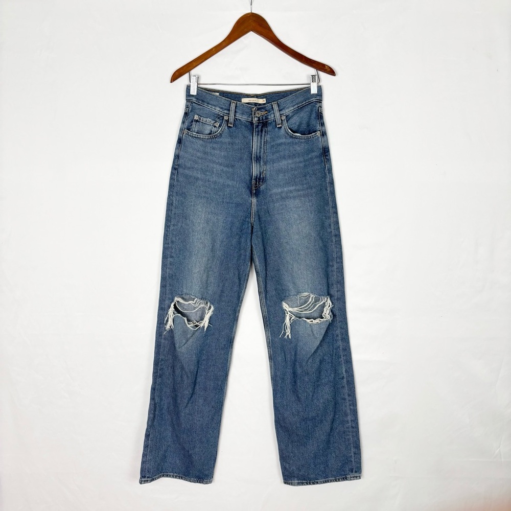 Levis High Loose‎ Cottonized Hemp Womens Jeans Distress Size 26 Distress